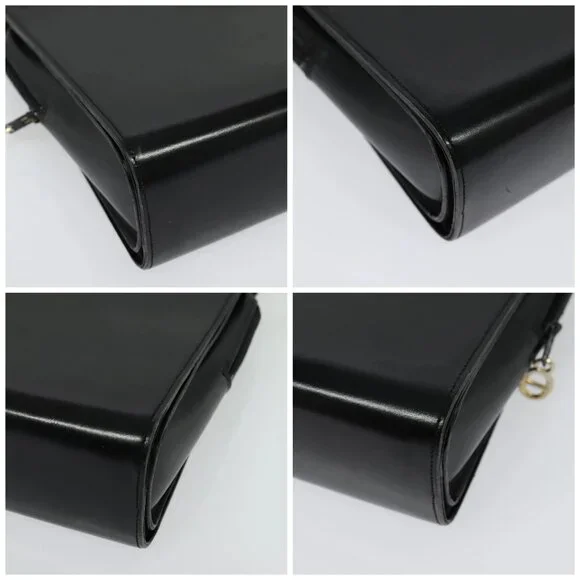 Christian Dior Shoulder Bag Leather Black Gold Auth - Picture 15 of 15